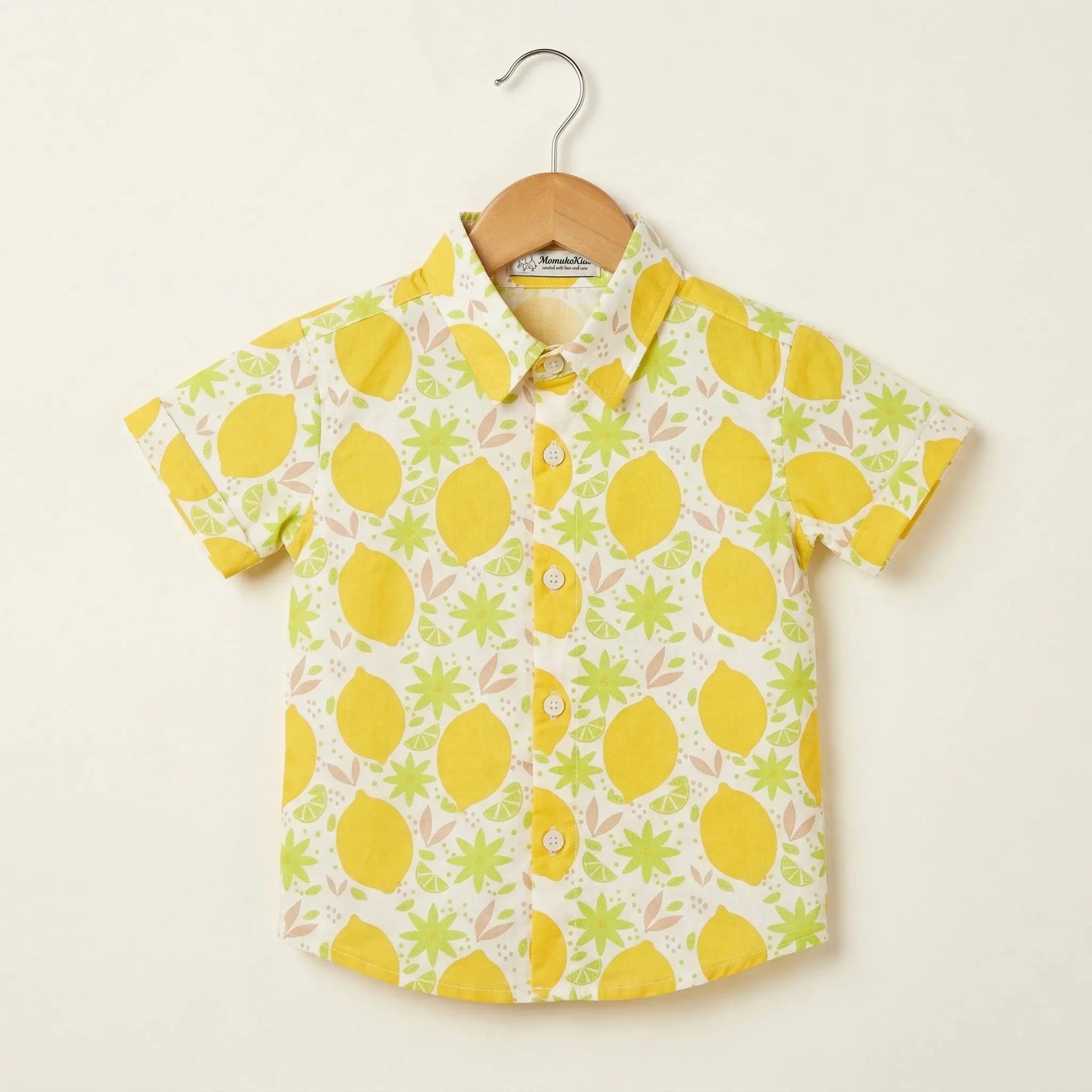 Short Sleeve Lemon Print Shirt
