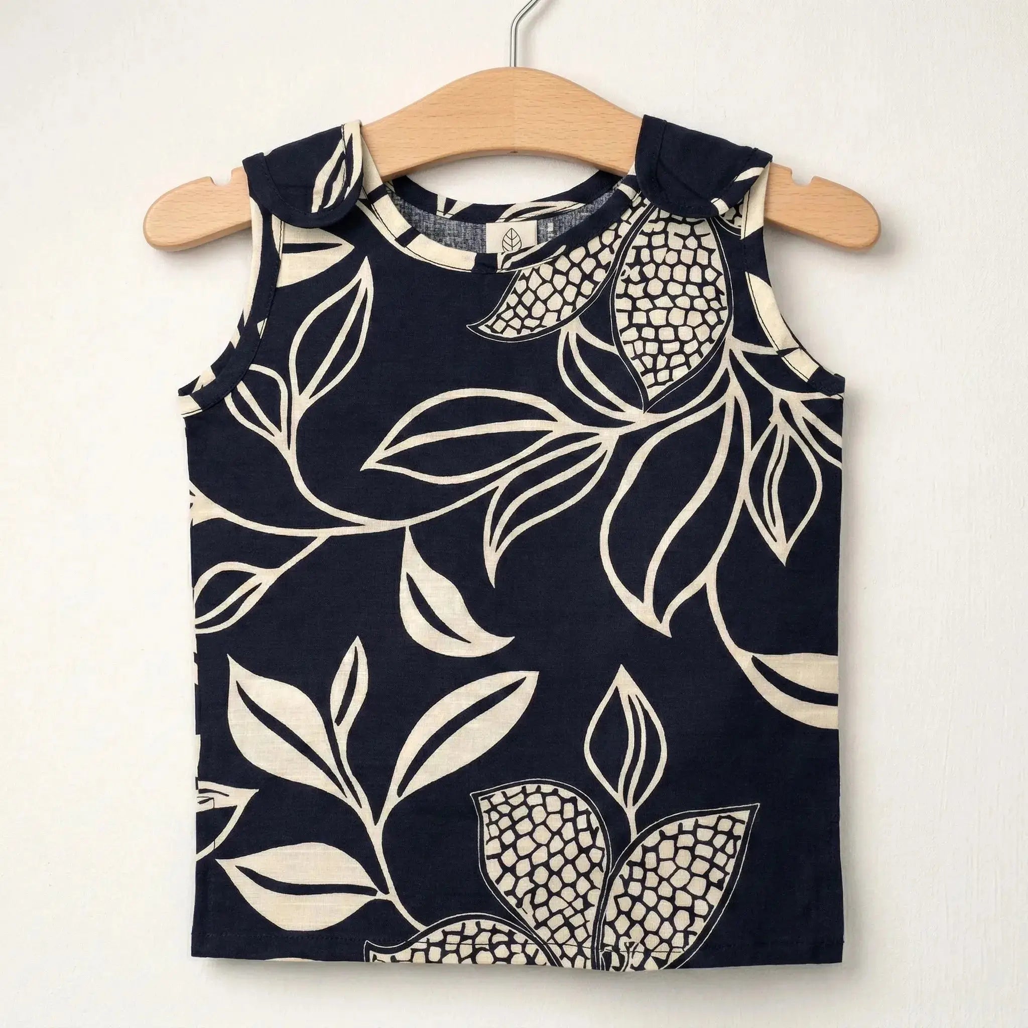 Jhabhla with Shoulder Button - Black Print