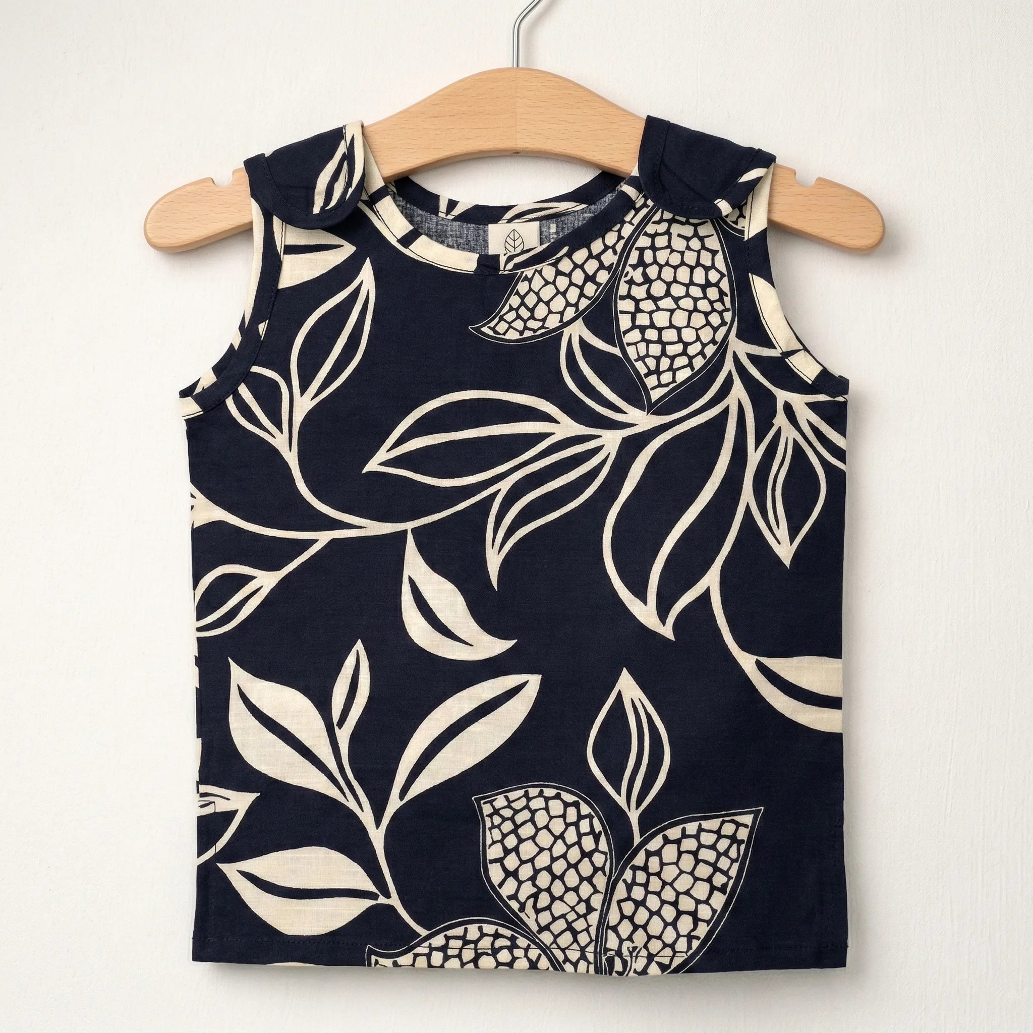 Jhabhla with Shoulder Button - Black Print